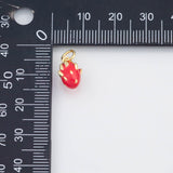 18K Gold PVD Enamel Dragonfruit Dragon Fruit Charms s White Gold Charms - Tarnish Resistant