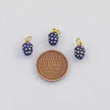 18K Gold PVD Grape Grapes Fruit Charm 6x10mm s White Gold Charms - Tarnish Resistant