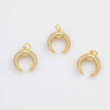 18K Gold PVD Horn Charm 16x14mm s White Gold Charms - Tarnish Resistant