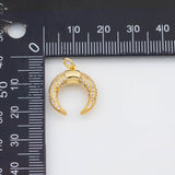 18K Gold PVD Horn Charm 16x14mm s White Gold Charms - Tarnish Resistant