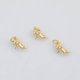 18K Gold PVD High Heels Stilettos Women's Shoes Charm 9x11 s Gold Charm - Tarnish Resistant