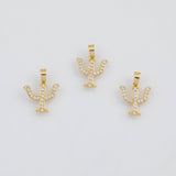 18K Gold PVD Psi Greek Letter Charm 12x13mm s White Gold Charms - Tarnish Resistant