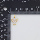 18K Gold PVD Psi Greek Letter Charm 12x13mm s White Gold Charms - Tarnish Resistant