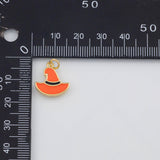 18K Gold PVD Wizard Witch's Hat 14x15mm s White Gold Charms - Tarnish Resistant