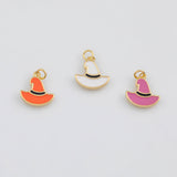 18K Gold PVD Wizard Witch's Hat 14x15mm s White Gold Charms - Tarnish Resistant
