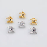 18K Gold PVD College Graduation Hat Mortarboard s White Gold Charms - Tarnish Resistant