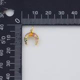 18K Gold PVD Horn Multicolor Charm 10x10mm s White Gold Charms - Tarnish Resistant