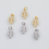 18K Gold PVD Cactus Charm 8x14mm s White Gold Charms - Tarnish Resistant