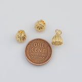 18K Gold PVD Lotus Plant Fruit Charm s White Gold Charms - Tarnish Resistant
