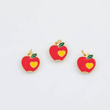 18K Gold PVD Enamel Appl 14mm s White Gold Charms - Tarnish Resistant