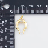 18K Gold PVD Horn Chams Long Horns 14x18mm s White Gold Charms - Tarnish Resistant