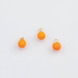18K Gold PVD Enamel Orange Charm Fruit Charms 8mm s White Gold Charms - Tarnish Resistant