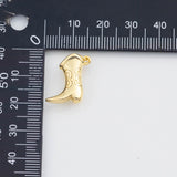 18K Gold PVD Cowboy Boots 17x13mm s White Gold Charms - Tarnish Resistant