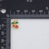 18K Gold PVD Cherry Cherries Fruit Charms 8x11mm s White Gold Charms - Tarnish Resistant