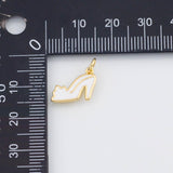 18K Gold PVD Enamel High Heels Shoe Highheels Charm 9x16mm s White Gold Charms - Tarnish Resistant