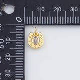 18K Gold PVD Horseshoe Charm 10x10mm s White Gold Charms - Tarnish Resistant