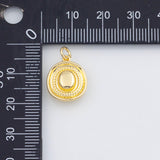 18K Gold PVD Sombrero Mexican Hat 13mm s White Gold Charms - Tarnish Resistant