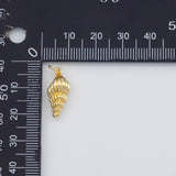 18K Gold PVD Sea Snail Conch Shell Ocean Beach Charm 18x8mm s White Gold Charms - Tarnish Resistant