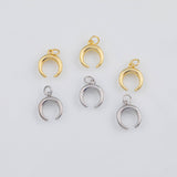 18K Gold PVD Horn Charm 12x12mm s White Gold Charms - Tarnish Resistant