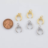 18K Gold PVD Horn Charm 12x12mm s White Gold Charms - Tarnish Resistant