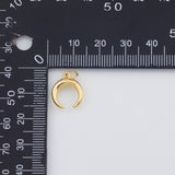 18K Gold PVD Horn Charm 12x12mm s White Gold Charms - Tarnish Resistant