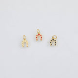 18K Gold PVD Dainty Horseshoe Horse Shoe Charm 7x8mm s White Gold Charms - Tarnish Resistant