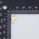 18K Gold PVD Key Charm 6x12mm s Gold Charms - Tarnish Resistant