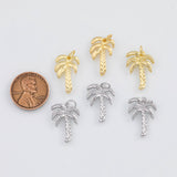 18K Gold PVD Palm Trees Coconut Tree Charm 13x20mm s Gold Charms - Tarnish Resistant