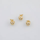 18K Gold PVD Apple Fruit Charm 7x9mm s Gold Charms - Tarnish Resistant