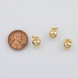18K Gold PVD Apple Fruit Charm 7x9mm s Gold Charms - Tarnish Resistant