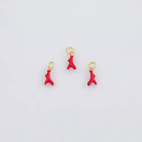 18K Gold PVD Coral Reef Charm 5x11mm s White Gold Charms - Tarnish Resistant