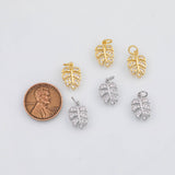 18K Gold PVD Leaf Charm 9x14mm s Gold Charms - Tarnish Resistant