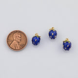 18K Gold PVD Blue Strawberry Grape Fruit Charm 12x8mm s Gold Charms - Tarnish Resistant