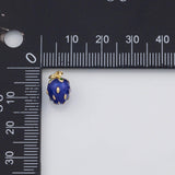 18K Gold PVD Blue Strawberry Grape Fruit Charm 12x8mm s Gold Charms - Tarnish Resistant