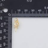 18K Gold PVD Lollipop Cy Charm 8x17mm s White Gold Charms - Tarnish Resistant