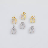18K Gold PVD Horseshoe Charm 9x13mm s White Gold Charms - Tarnish Resistant