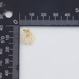 18K Gold PVD Horseshoe Charm 9x13mm s White Gold Charms - Tarnish Resistant
