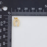 18K Gold PVD Horseshoe Charm 9x13mm s White Gold Charms - Tarnish Resistant