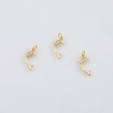 18K Gold PVD Dolphin Charm 8x16mm s Gold Charms - Tarnish Resistant