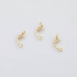 18K Gold PVD Dolphin Charm 8x16mm s Gold Charms - Tarnish Resistant