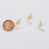 18K Gold PVD Dolphin Charm 8x16mm s Gold Charms - Tarnish Resistant