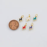 18K Gold PVD Enamel Lightning 7x11mm s White Gold Charms - Tarnish Resistant