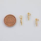 18K Gold PVD Dainty Lightning Bolt Charm 3x12mm s Gold Charms - Tarnish Resistant