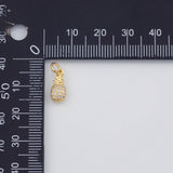 18K Gold PVD Pineapple Fruit Charm 6x12mm s Gold Charms - Tarnish Resistant