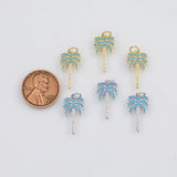 18K Gold PVD Palm Trees Coconut Tree Charm 9x18mm s Gold Charms - Tarnish Resistant