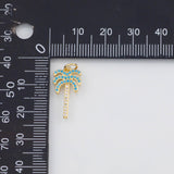 18K Gold PVD Palm Trees Coconut Tree Charm 9x18mm s Gold Charms - Tarnish Resistant