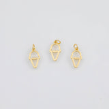 18K Gold PVD Ice Cream Cone Icecream 8x15mm s Gold Charms - Tarnish Resistant