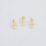 18K Gold PVD Ice Cream Cone Icecream 8x15mm s Gold Charms - Tarnish Resistant