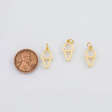 18K Gold PVD Ice Cream Cone Icecream 8x15mm s Gold Charms - Tarnish Resistant