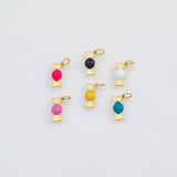 18K Gold pvd Enamel Cy Charm 6x12mm s White Gold Charms - Tarnish Resistant